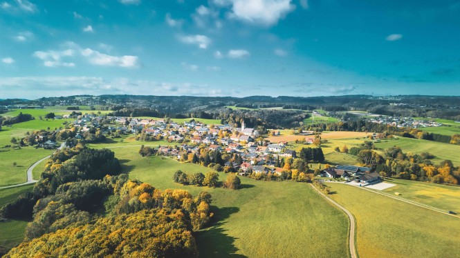 Ansicht Ortsteil Niederwihl von oben.